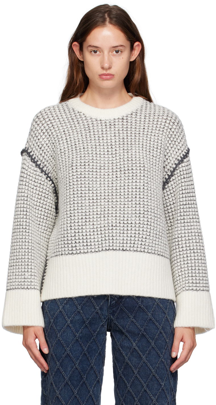 Sveter rag & bone Katie Waffle Knit Sweater Biela | WAS24F050SA50, 0