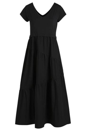 Šaty BOSS Tiered Maxi Dress Čierna | 50536742, 0