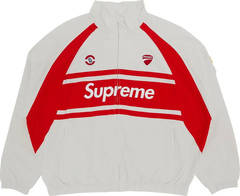 Bunda Supreme Ducati x Track Jacket Light Grey Biela | SS24J69 LIGHT GREY