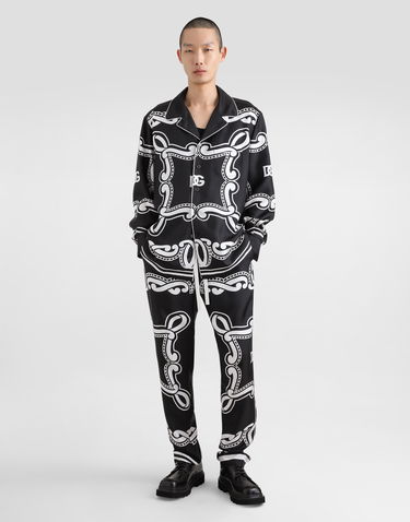 Košeľa Dolce & Gabbana Silk Shirt with Bandana Print Čierna | G5IF1THI1WFHN9RA, 1