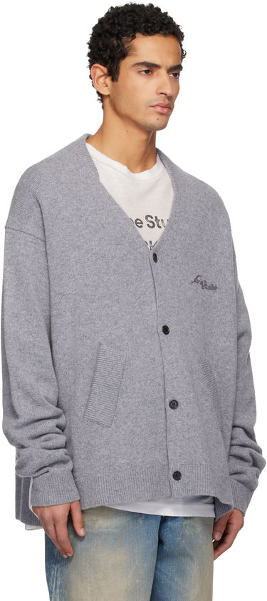 Sveter Acne Studios Wool V-Neck Cardigan Hnedá | B60381-, 4