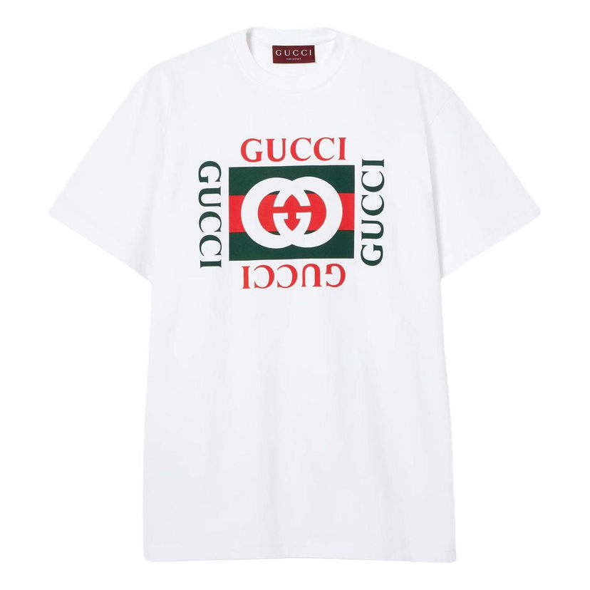 Tričko Gucci Print Cotton Jersey T-Shirt Biela | 788093-XJGL3-9669