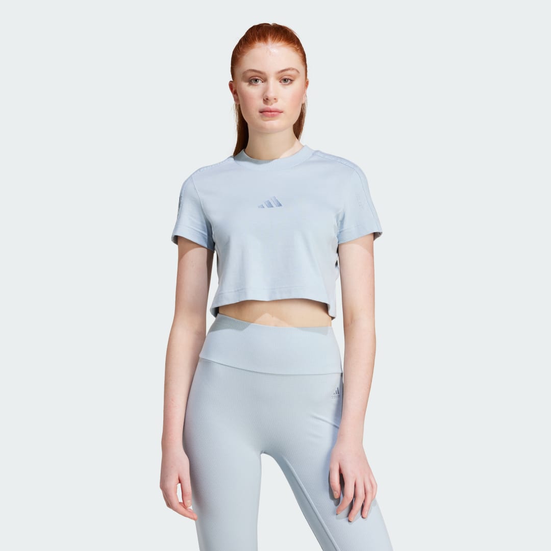 Crop Top adidas Performance ALL SZN Slim Cropped T-Shirt Modrá | IY6846, 0