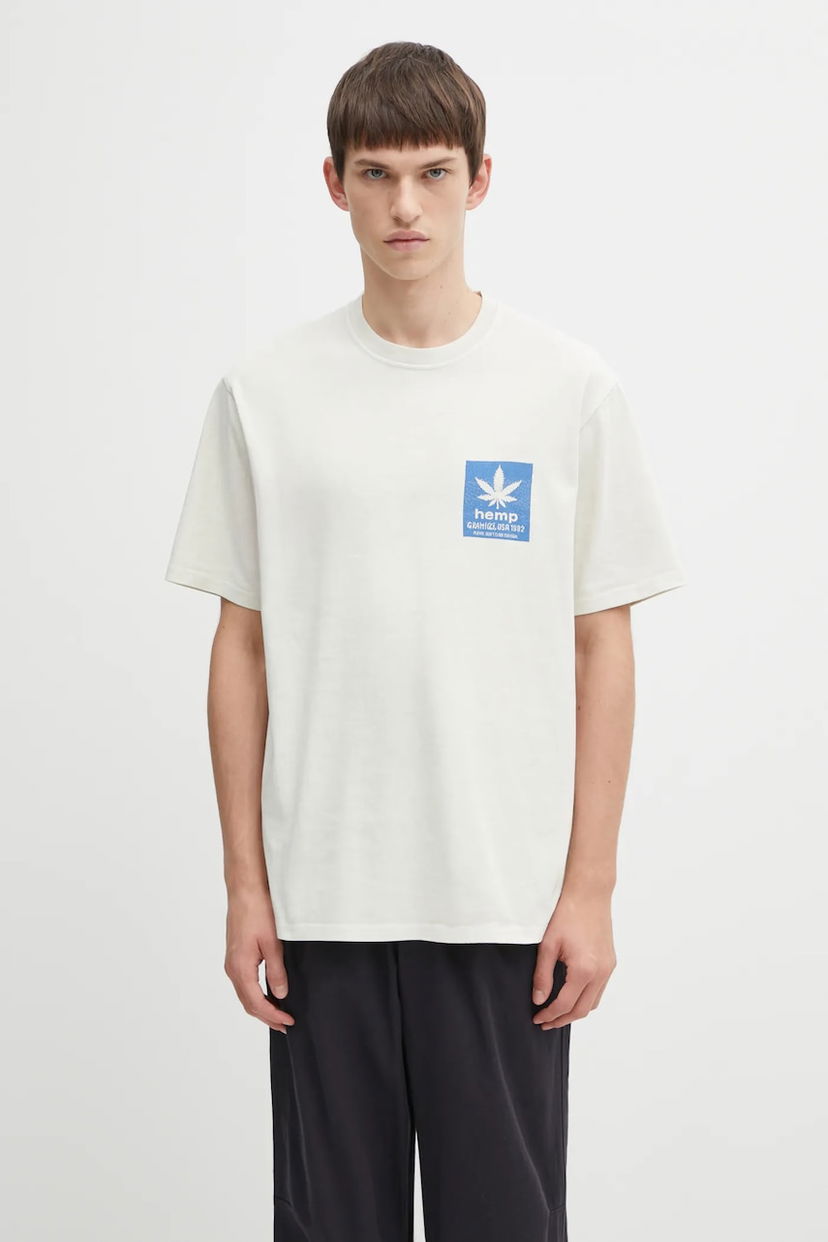 Tričko GRAMICCI Printed T-Shirt Hemp Biela | G5FU.T081
