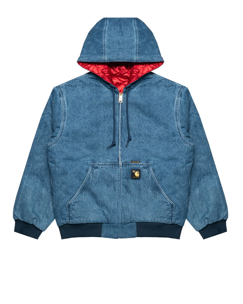 Bunda Carhartt WIP Denim Hooded OG Active Jacket with Quilted Lining, 50 Years Anniversary Edition Modrá | I035966.3FZ12