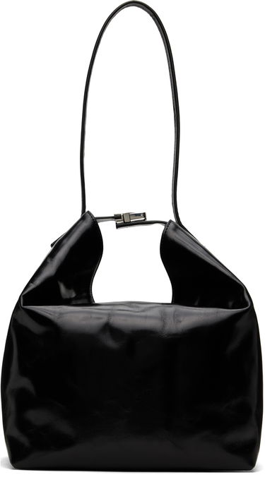 Taška cez rameno BY FAR BY FAR Maxi Bea Creased Leather Shoulder Bag Čierna | MWBSB054CL034BK001PL, 0