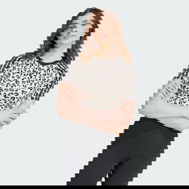 Tričko adidas Performance T-Shirt Leopard Print Béžová | IW8484, 1