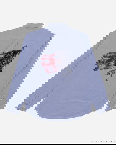 Košeľa Aries x Tommy Remade: Overprinted Pocket Shirt Modrá | THAR40009 BLU, 2