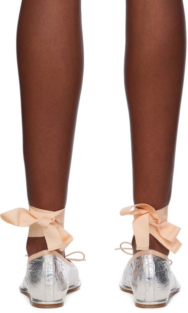 Starostlivosť o obuv Simone Rocha Simone Rocha Ribbon Bow Ballerina Flats Metalická | RMP17 0781, 1
