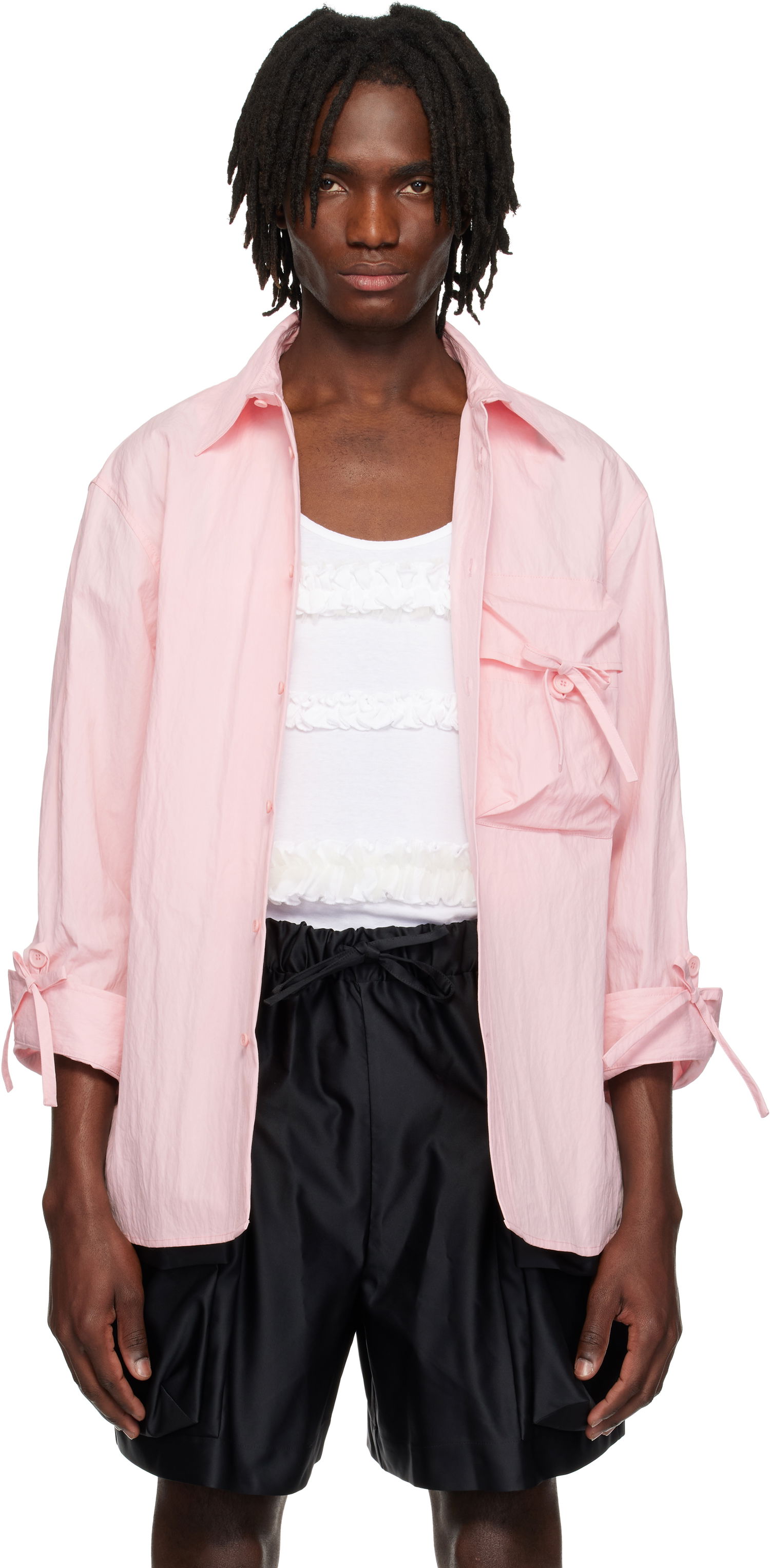 Košeľa Simone Rocha Simone Rocha Bow Detail Workwear Shirt Ružová | 5319 1219, 0
