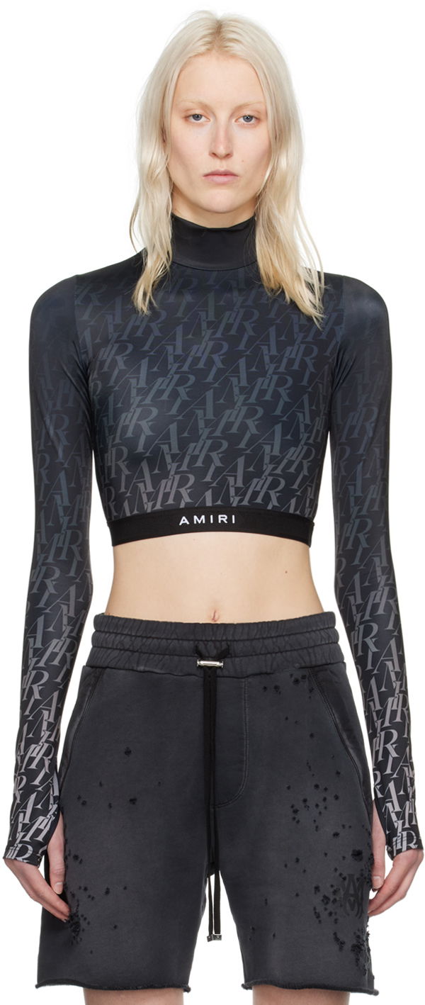 Crop Top AMIRI Burnout Top Čierna | PS24WAT002, 0