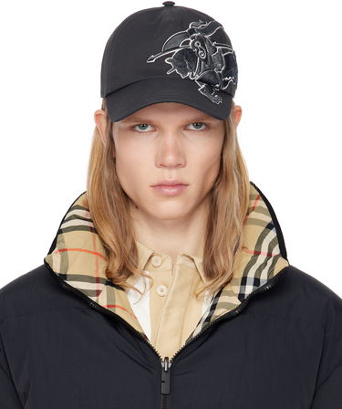 Šiltovka Burberry Burberry Baseball Cap with Equestrian Knight Design Čierna | 8105728, 0