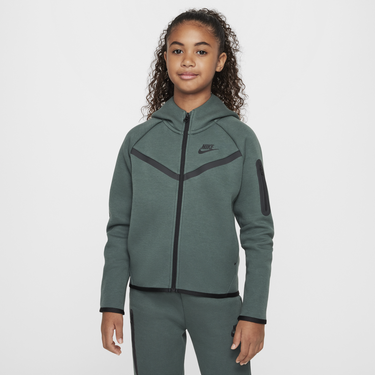 Mikina Nike Girls' Sportswear Tech Fleece Full-Zip Hoodie Zelené | HV8695-338, 4