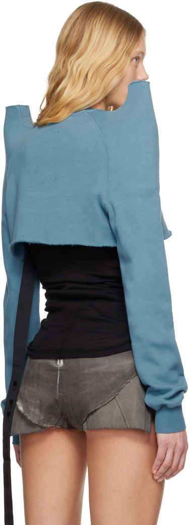 Sveter Rick Owens Rick Owens DRKSHDW Hollywood Cropped Sweatshirt Modrá | DS01E3213 F, 2