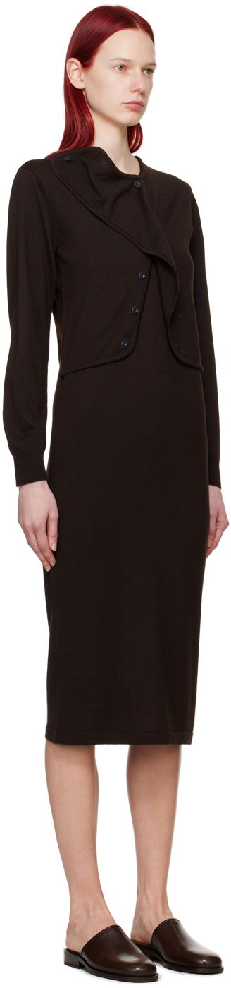 Šaty LEMAIRE LEMAIRE Layered Midi Dress Hnedá | DR1060 LK087, 1