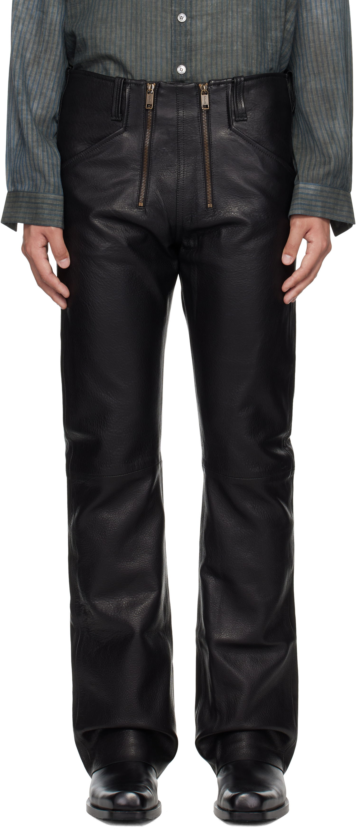 Nohavice Enfants Riches Déprimés Enfants Riches Déprimés German Engineering Leather Pants Čierna | 050-394, 0