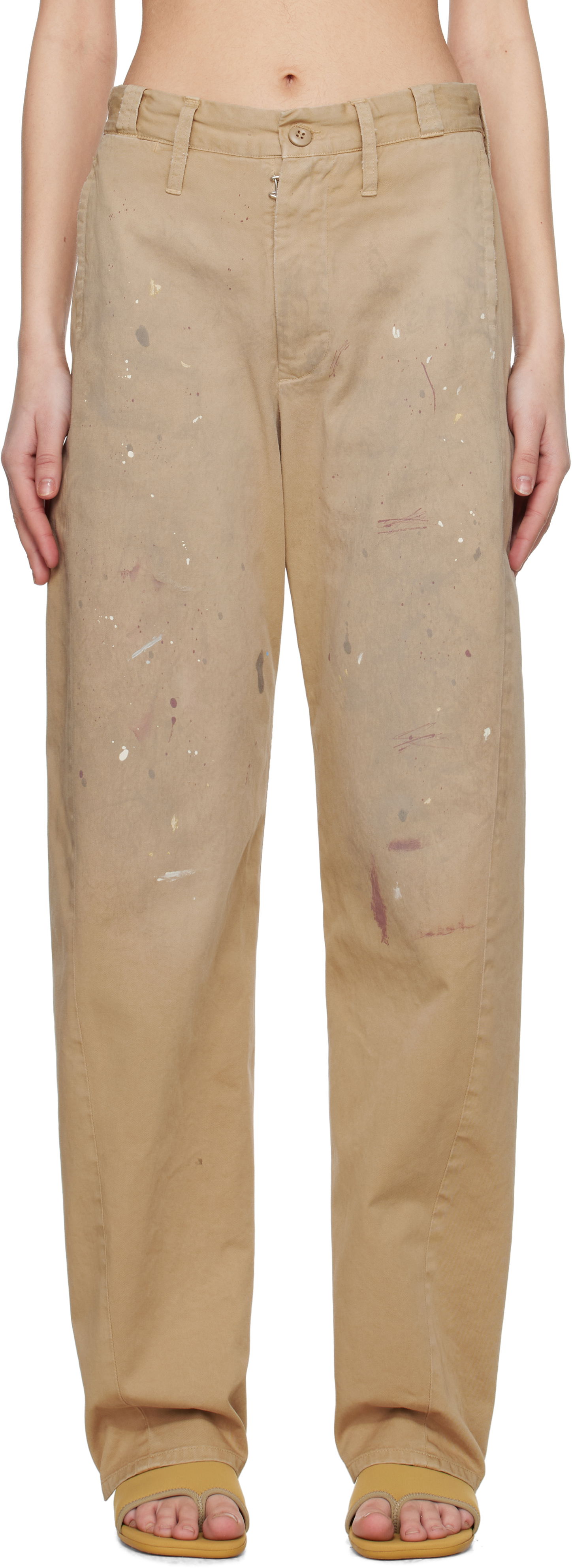 Cargo nohavice Maison Margiela MM6 Maison Margiela Tailored Painter Trousers Béžová | S62KB0230 M35435, 0
