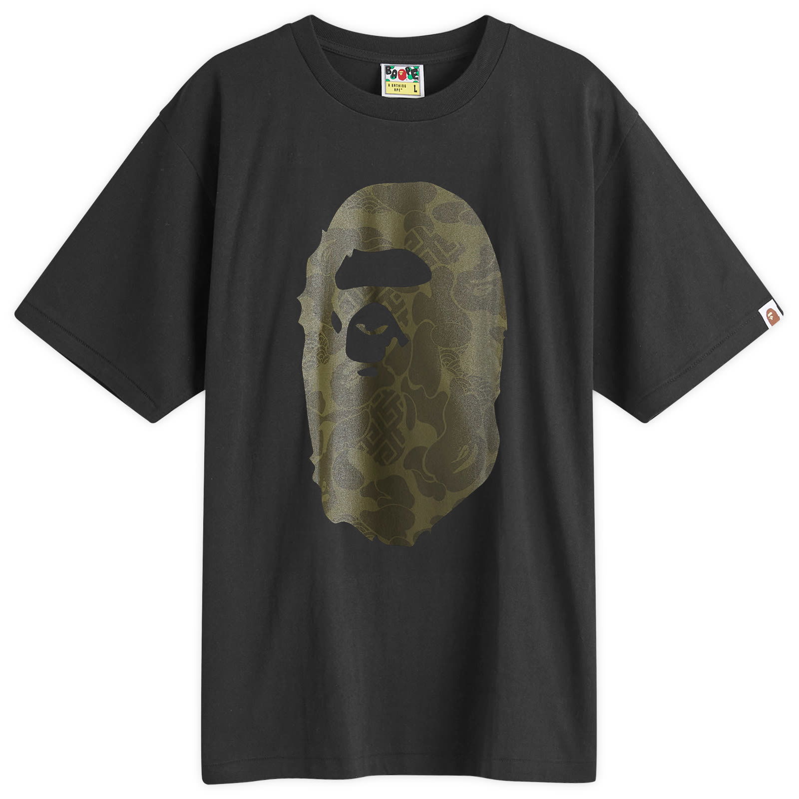 A Bathing Ape Men's Asia Camo Big Ape Head T-Shirt in Black, Size Large | END. Clothing