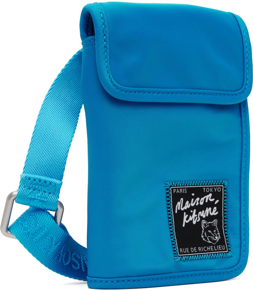 Taška cez rameno MAISON KITSUNÉ Maison Kitsuné 'The Traveller' Neck Pouch Modrá | MM05362WQ1001P451, 1
