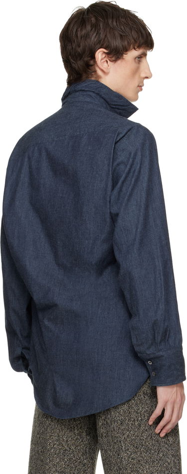 Košeľa Vivienne Westwood Chaos Long Sleeve Asymmetric Placket Shirt Modrá | 35010022-W0184-, 2