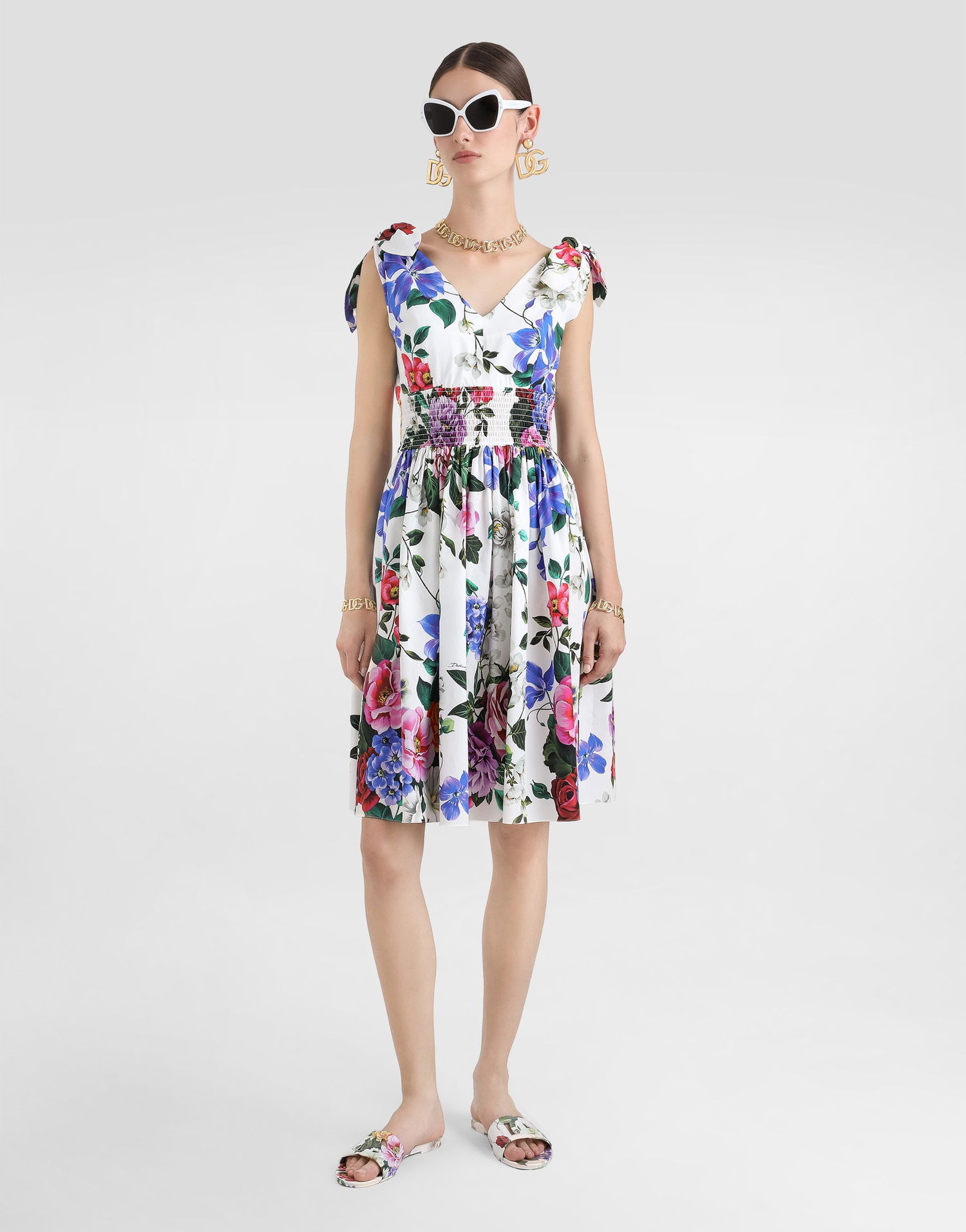Šaty Dolce & Gabbana Dolce & Gabbana Floral Print Midi Dress Rôznofarebný | F6I0ATHS5S6HA5KT, 1