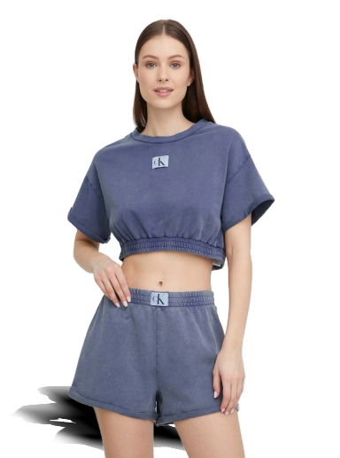 Crop Top CALVIN KLEIN Cropped Beach T-Shirt Navy | KW0KW02088.PPYX