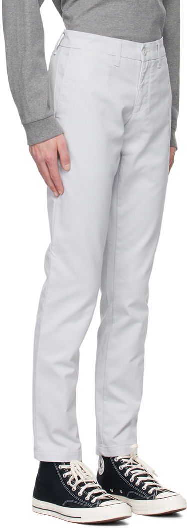 Nohavice Carhartt WIP Slim Fit Cotton-Twill Trousers Šedá | I003367, 4