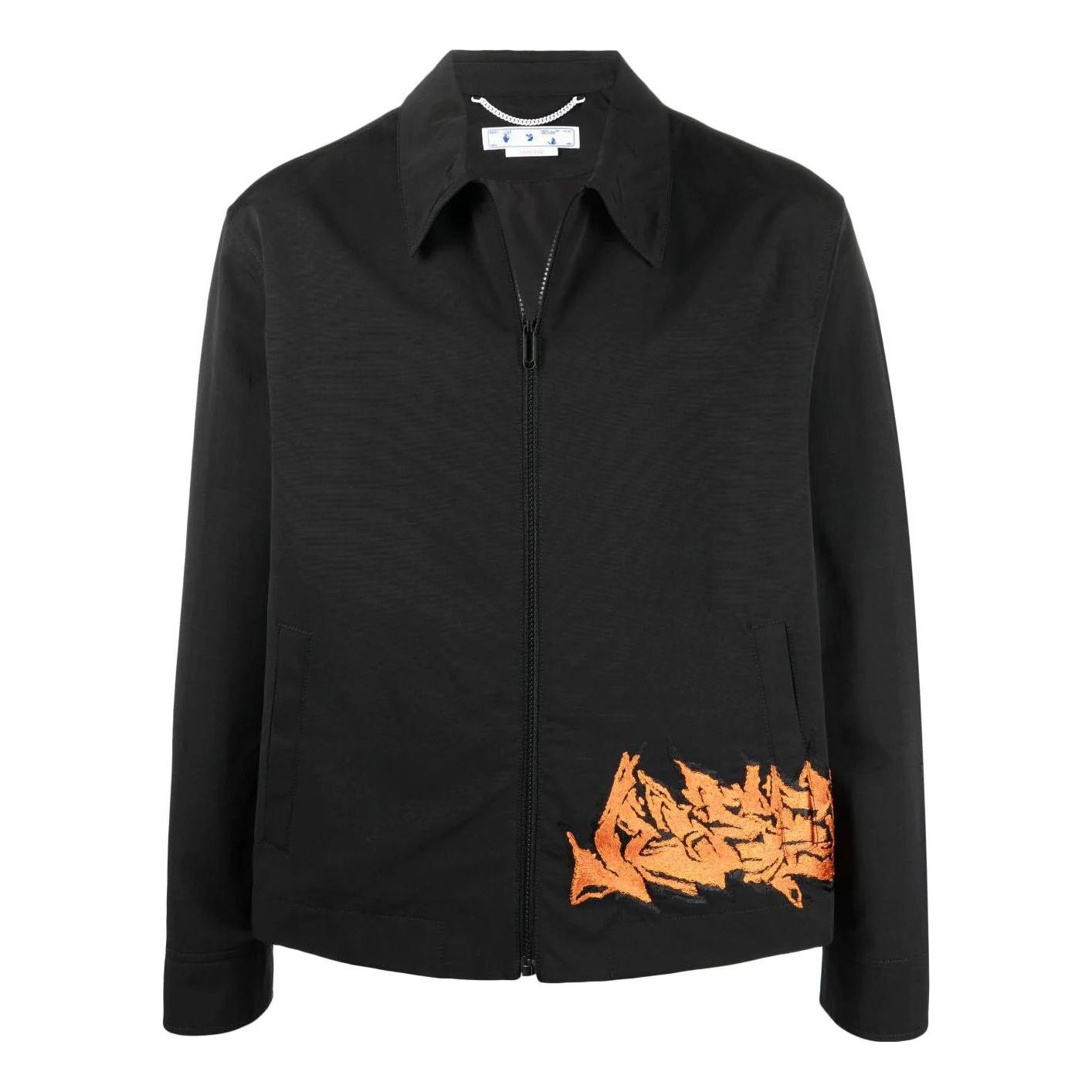 Vetrovka Off-White Embroidered Pattern Zipper Jacket Čierna | OMEA313S22FAB0011020, 0