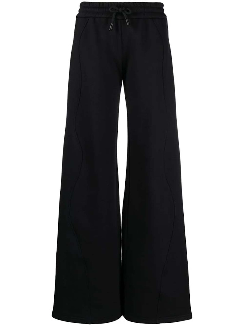 Piping-Detail Cotton Track Pants Black
