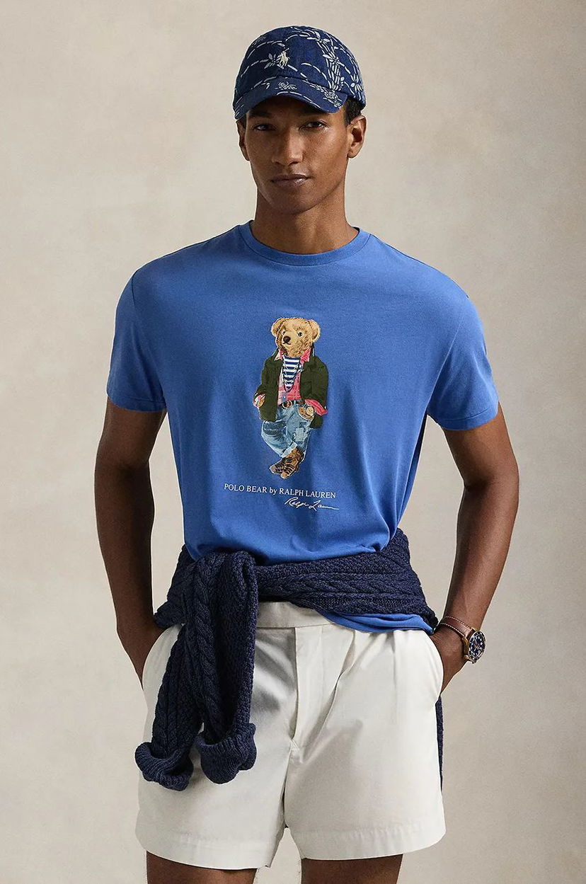 Tričko Polo by Ralph Lauren Bear Logo T-Shirt Modrá | 710958193