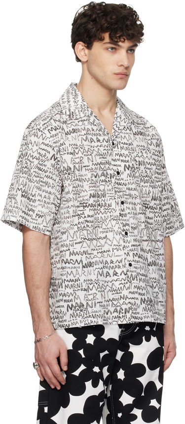 Košeľa Marni Marni Pencil Logo Short Sleeve Shirt Fialová | CUMU0213A5 UTC464, 4