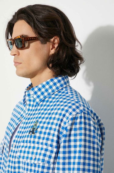 Košeľa BBC IceCream ICECREAM Relaxed Fit Longsleeve Printed Check Shirt Modrá | IC24222, 4