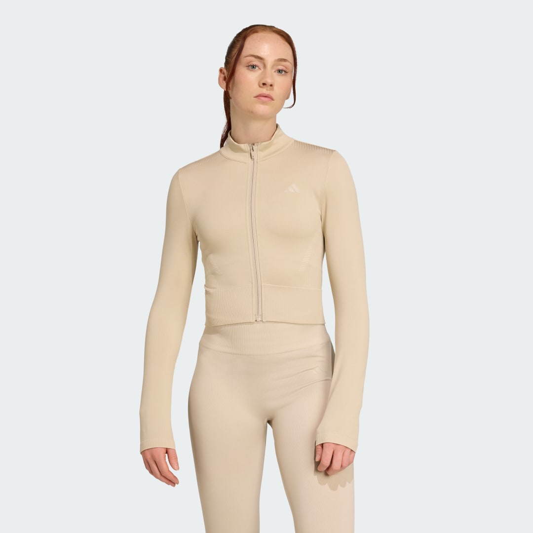 Bunda adidas Performance Essentials Training Zip-Up Jacket Béžová | JX3914, 0