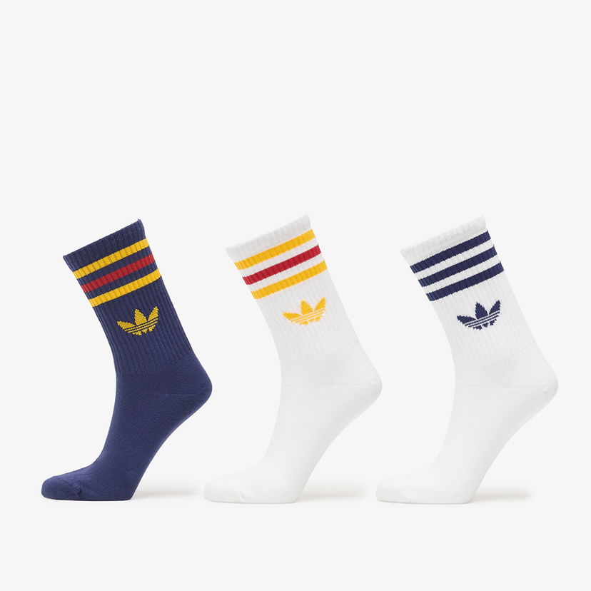 Ponožky adidas Originals 3S Striped Trefoil Crew Socks 3-Pack Rôznofarebný | KR5154