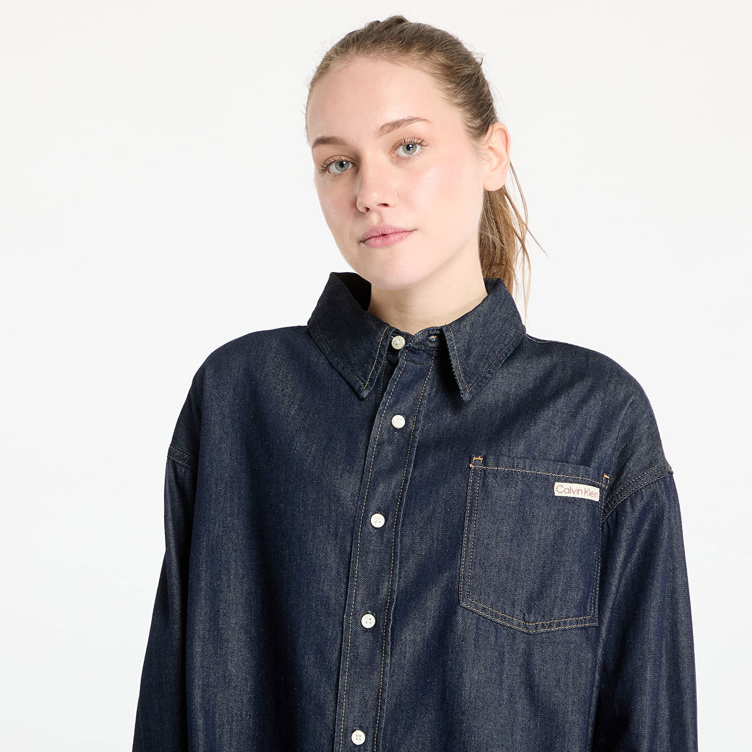 Košeľa CALVIN KLEIN Calvin Klein Jeans Oversized Long Sleeve Denim Shirt Modrá | J20J225471 1AP, 1
