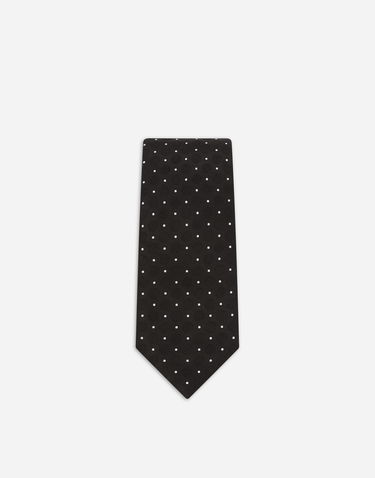 Doplnky Dolce & Gabbana Dolce & Gabbana Silk Jacquard Tie with Micro Polka-Dot Design Čierna | GT147EG0JRKN0004, 3