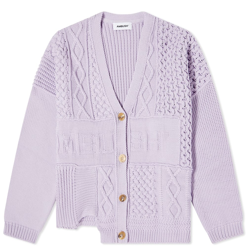 Sveter Ambush Patchwork Knit Logo Cardigan Fialová | BWHB008S22KNI0013600, 0