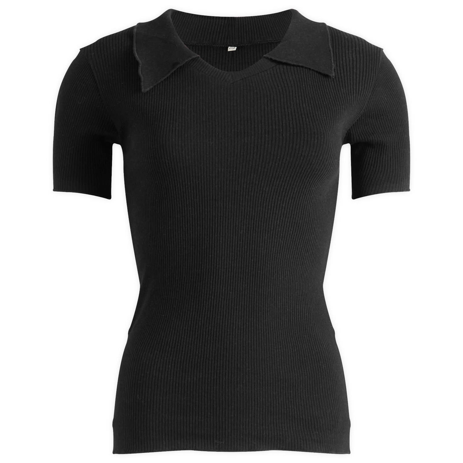 Polo tričko Baserange Iso Ribbed Short Sleeve Polo Top Čierna | TTIT-RCR-AU25-BLK, 1