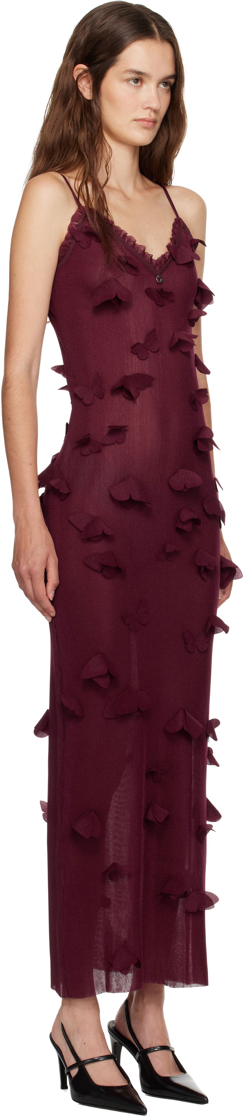 Šaty Coperni Coperni Butterflies Techno Midi Dress Vínová | COPML166Y3015, 1