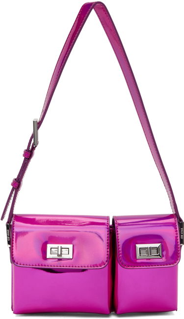 Kabelka BY FAR Double Pocket Metallic Shoulder Bag Ružová | 23PFBABYBOFCHIRLSMA, 0