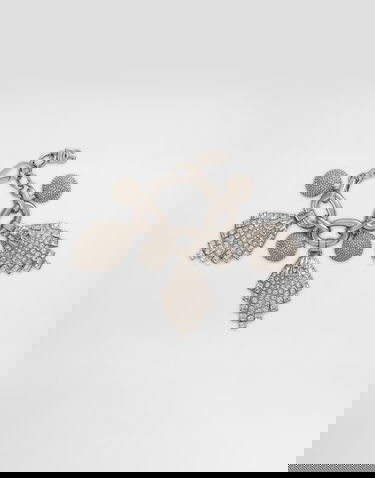 Náramok Dolce & Gabbana Dolce & Gabbana Rhinestone Maxi-Bracelet with Chain and DG Logo Metalická | WBR2E5W111187655, 3