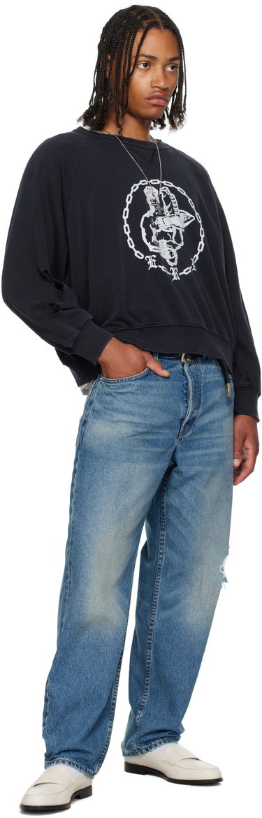 Mikina Enfants Riches Déprimés Enfants Riches Déprimés En Chaine Raglan Crewneck Sweatshirt Navy | 020-468, 3