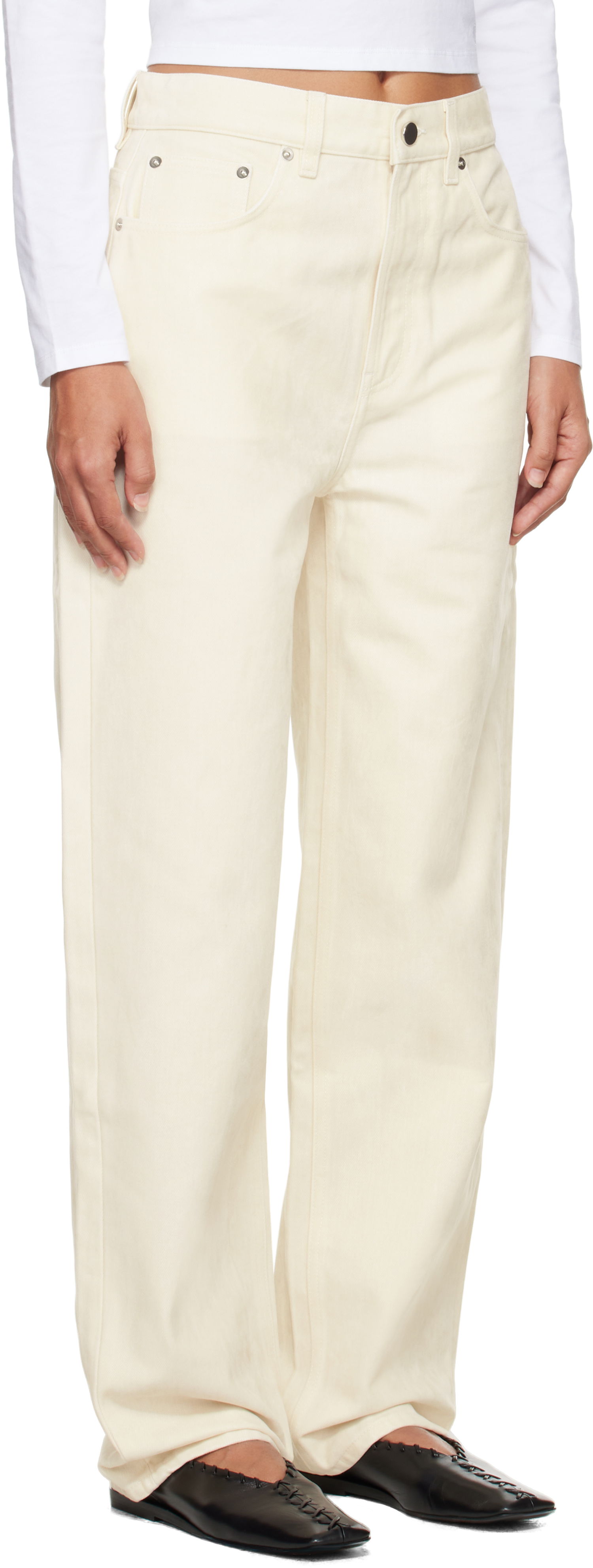 Džínsy Loulou de Saison Loulou de Saison Asmar Velvet Jeans Biela | ASMAR, 1