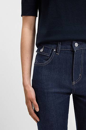 Džínsy BOSS BOSS Bootcut Stretch Denim Jeans with Coin Pocket Navy | 50544989, 1