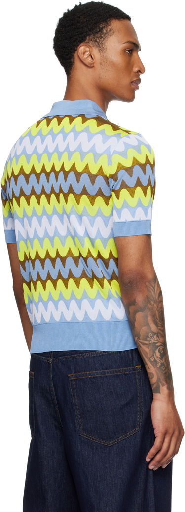 Polo tričko Versace Versace Wave Knit Polo Modrá | 1019862_1A14045, 2