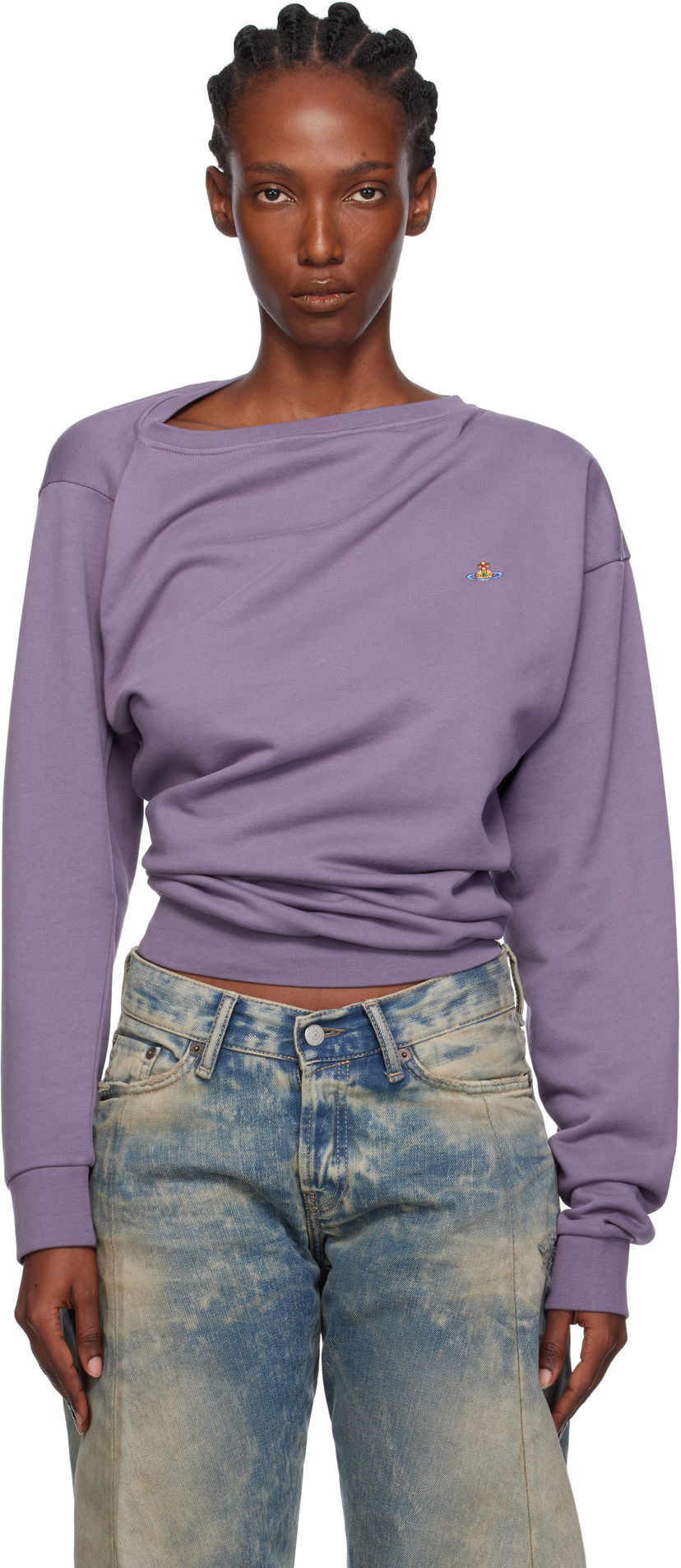 Mikina Vivienne Westwood Vivienne Westwood Hebo Draped Sweatshirt Fialová | 3I010015-J006O-