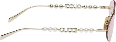 Slnečné okuliare Gucci Gucci Oval Frame Sunglasses with Pearl Embellishment Ružová | GG1922S-004, 1