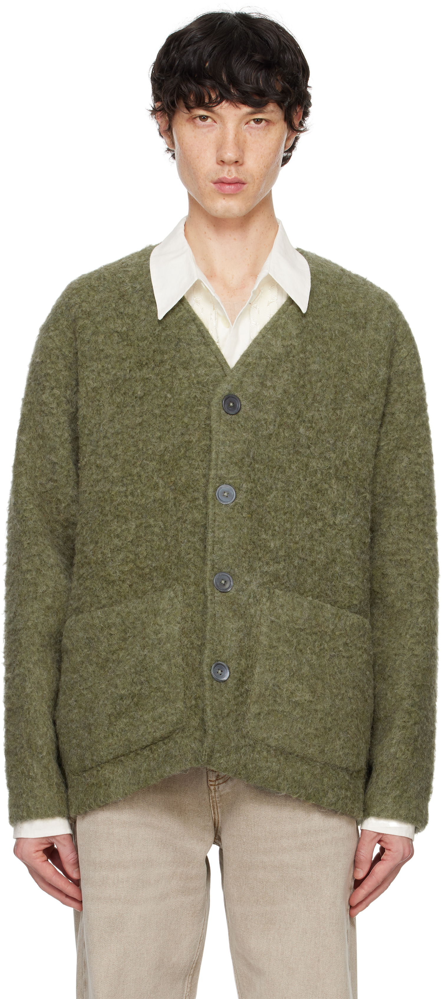 Sveter OUR LEGACY Brushed Cardigan Zelené | M4243CF, 0