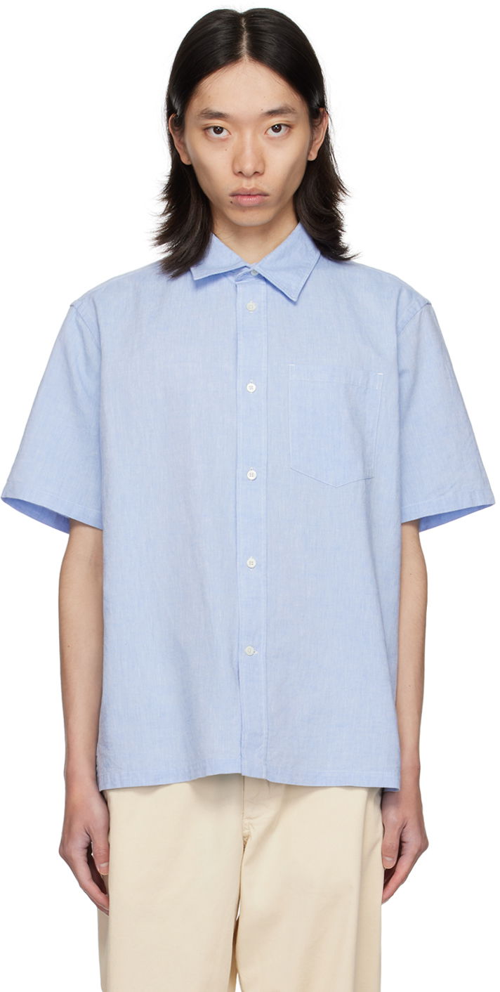 Košeľa NORSE PROJECTS Ivan Light Blue Linen Shirt Modrá | N40-0796, 0