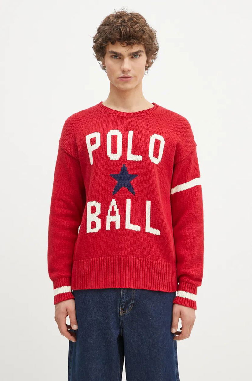 Sveter Polo by Ralph Lauren Crewneck Sweater Červená | 710949298